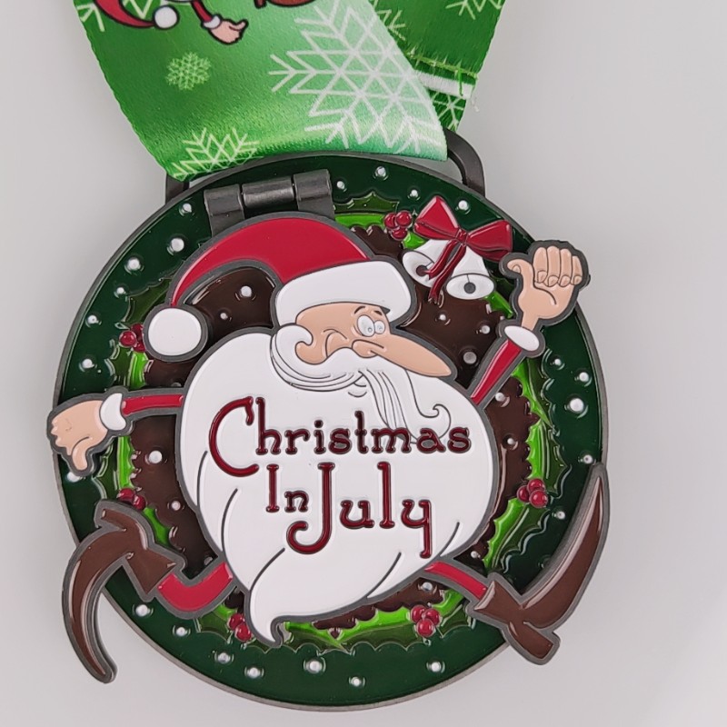 Пользовательские медали для бега Рождественские медали Санта -Клаус Медали Забавный пробег медали