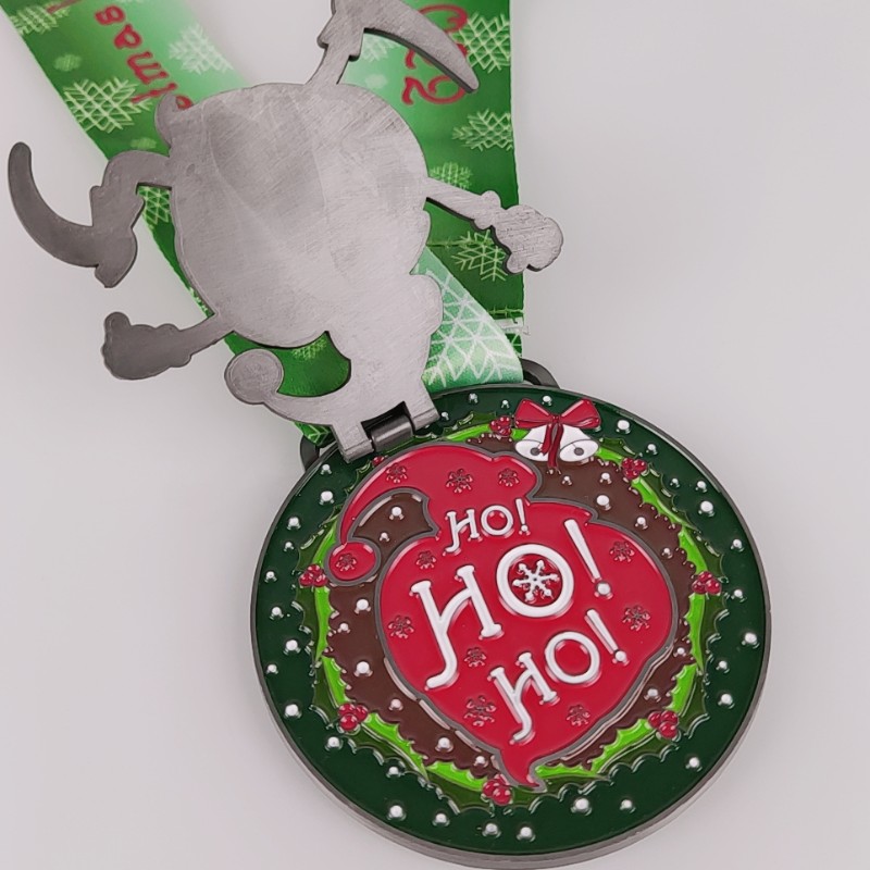 Пользовательские медали для бега Рождественские медали Санта -Клаус Медали Забавный пробег медали