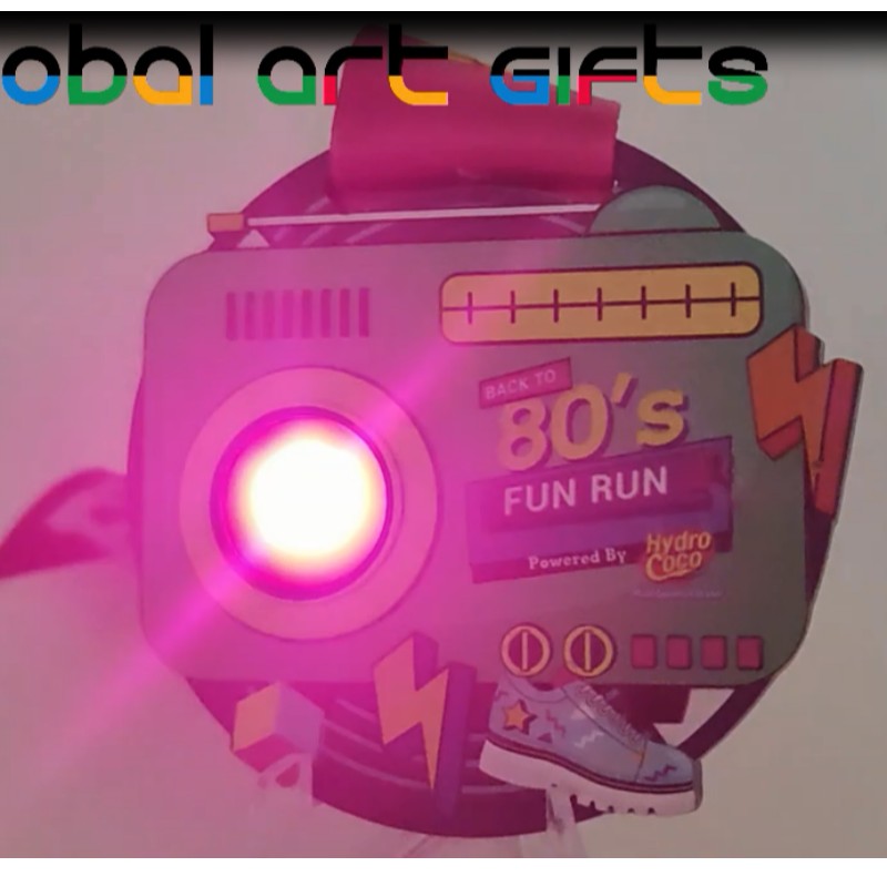 Медаль по поставщику мероприятий по массовому участию Fun Run Led Hed Custom Race Medal