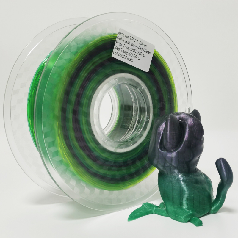TPU Rainbow Filament 3D Filment Soft Gibleble1.75mm FDM