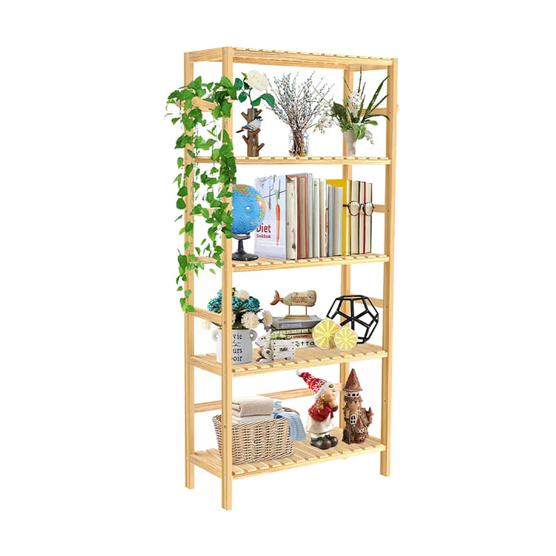5-этажный регулируемый книжный шкаф с высокой водонепроницаемой стойкой для ванной комнаты бамбук бамбука