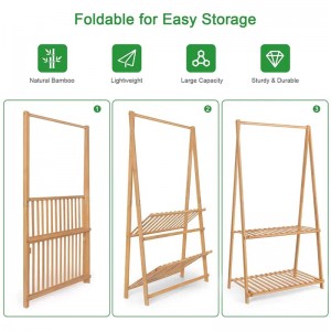 Большая вместимость и пространство, спасающие бамбуковые детские детские вешалки