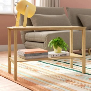 Гостиная натуральный коричневый прямоугольный журнальный столик бамбука с хранением