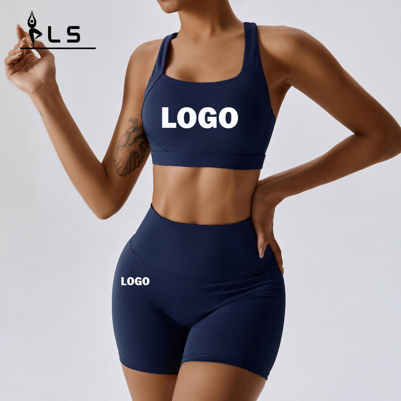 SC9284 с высокой талией тренировочные шорты на заказ йога набор йоги бесшовные 2 кусочки шорты для бюстгальтера для женщин для женщин.