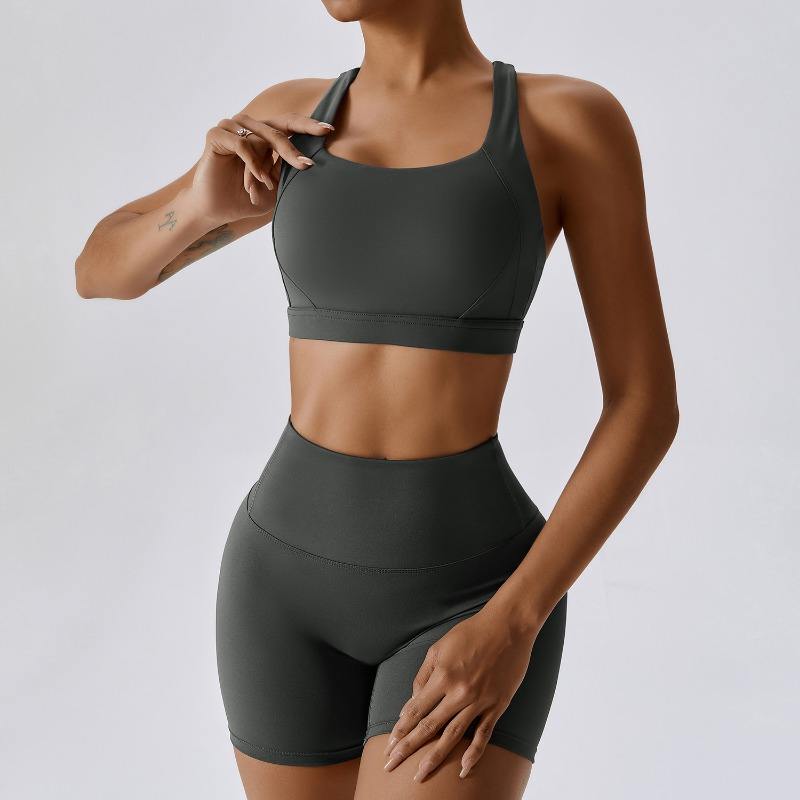 SC9284 с высокой талией тренировочные шорты на заказ йога набор йоги бесшовные 2 кусочки шорты для бюстгальтера для женщин для женщин.