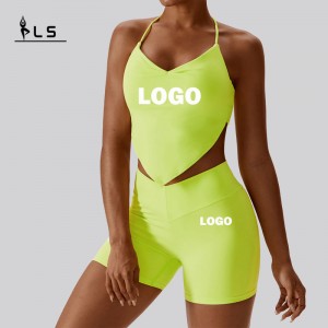 SC1065 2023 Новый пользовательский активный износный набор йога набор фитнеса v Склетка сзади для йоги шорты для йоги фитнес