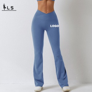 SC101011 четырехсторонний растяжение 78% нейлон и 22% Spandex Scrunch Butt Flare Leggings йога брюки для женщин