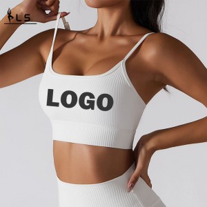 SC10174 Белый спортивный бюстгальтер Active Wear Private Label Gym Yoga Bras Sexy Strappy Custom Sports Bra для женщин