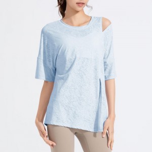 Футболка SC10262 Свободная повседневная фитнес-йога с коротким рукавом с коротким рукава