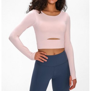 SC10275 Тяжелая фитинга с длинными рукавами футболка для йоги женщина йога футболка