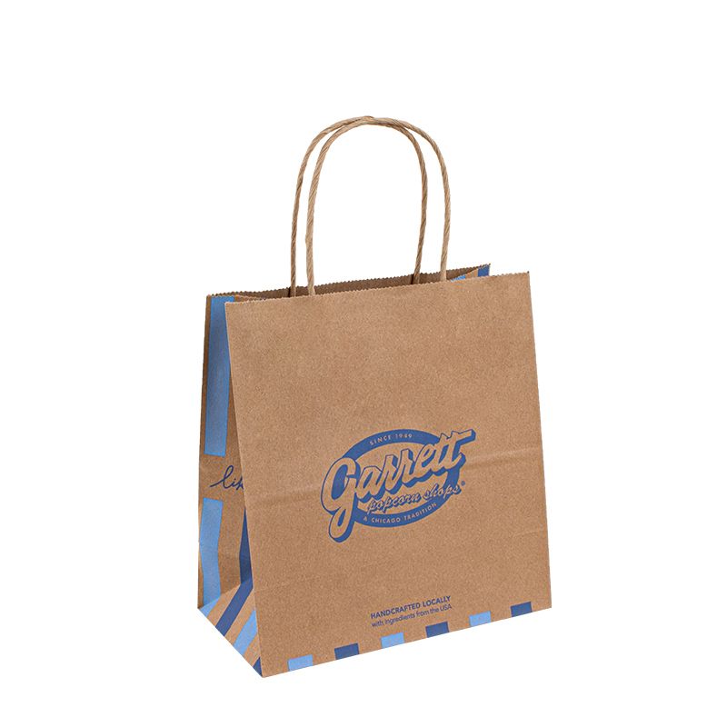 Переработанный крафт -бумажный пакет с собственным логотипом на заказ бумажный пакет для покупки для еды с ручкой забрать пакет