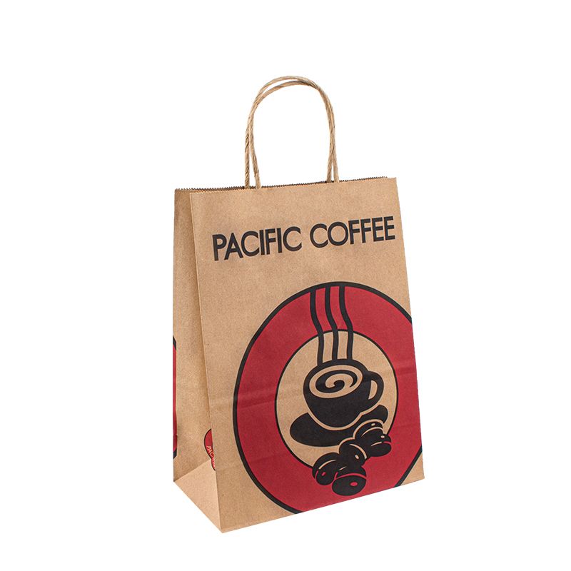 Переработанный крафт -бумажный пакет с собственным логотипом на заказ бумажный пакет для покупки для еды с ручкой забрать пакет