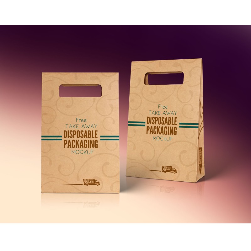 Бесплатная одноразовая пищевая сумка с крафт -бумагой
