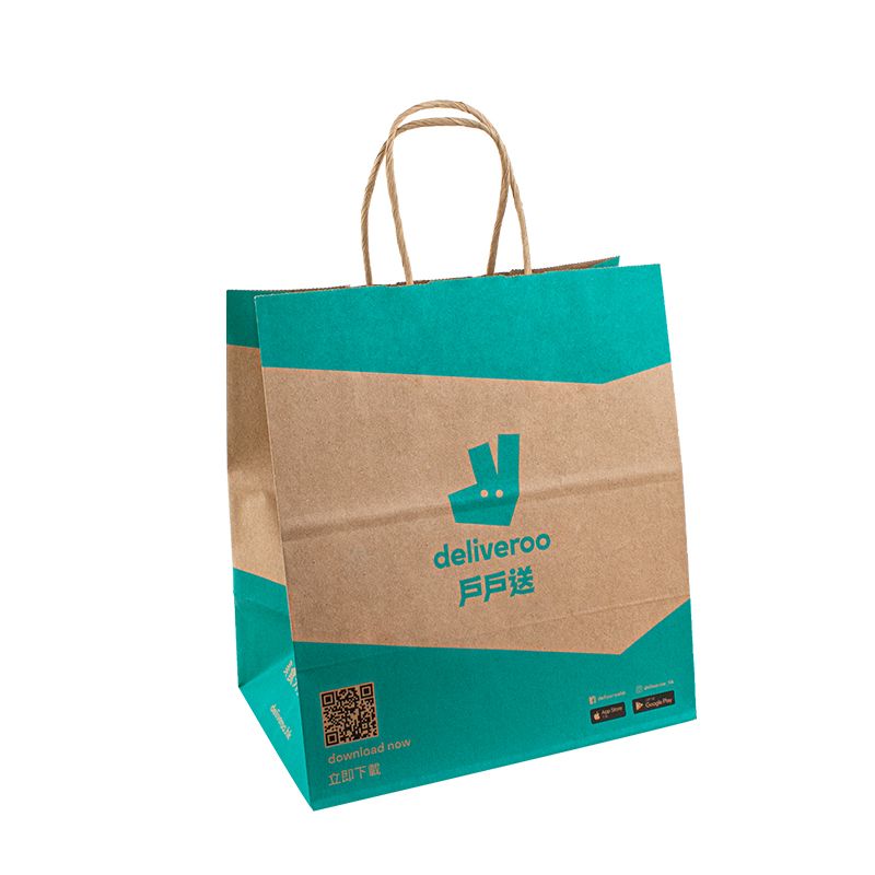 Крафт -бумага для покупок пакет пищевая упаковка пользовательские бумажные пакеты с логотипом бумажным пакетом с ручкой