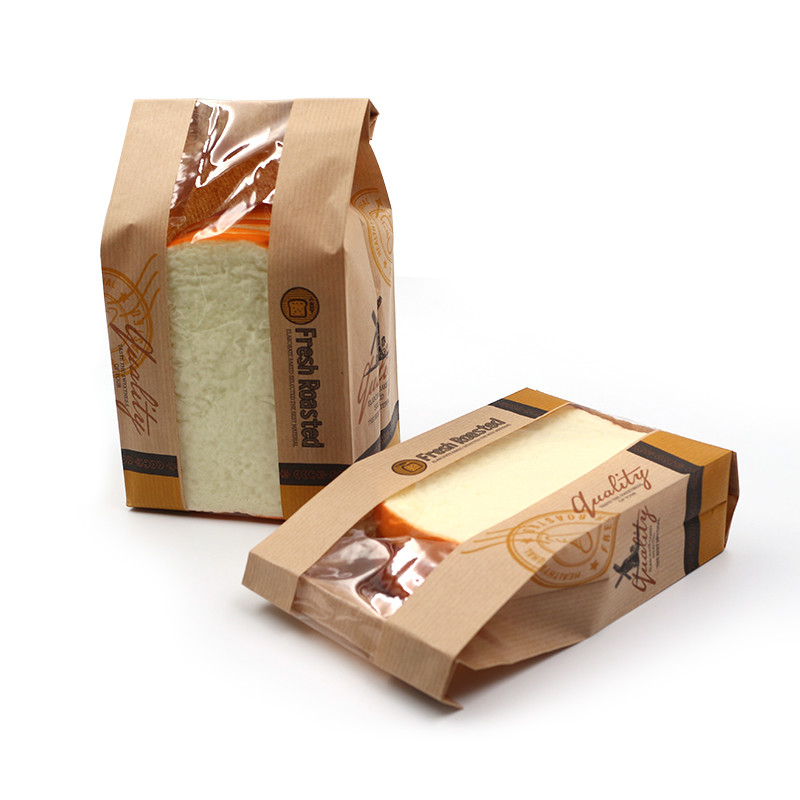 Утилизация с плоской бумажной хлебной сумкой компостируемый ремесленный пакет с окном