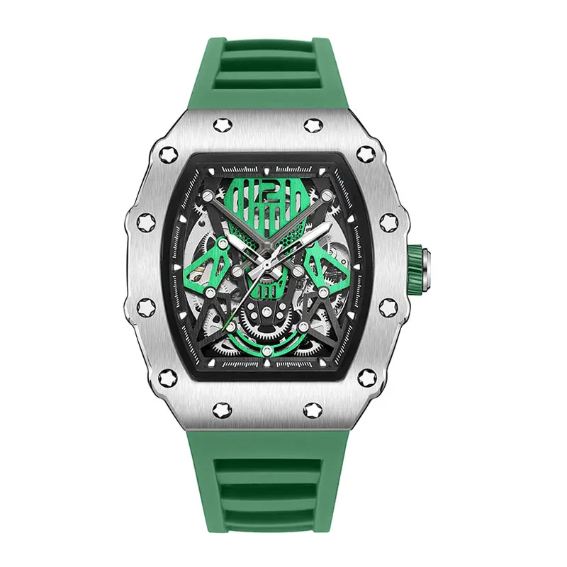 Baogela New Full Automatic Mechanical Men Watch Brand Brand Fashion Hollow Luxury Watches Мужчины водонепроницаемые часы Orange
