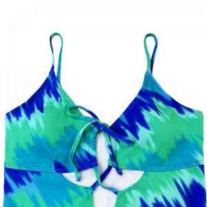 Slim Printed Ceece Swimsuit с бирюзовым ремнем