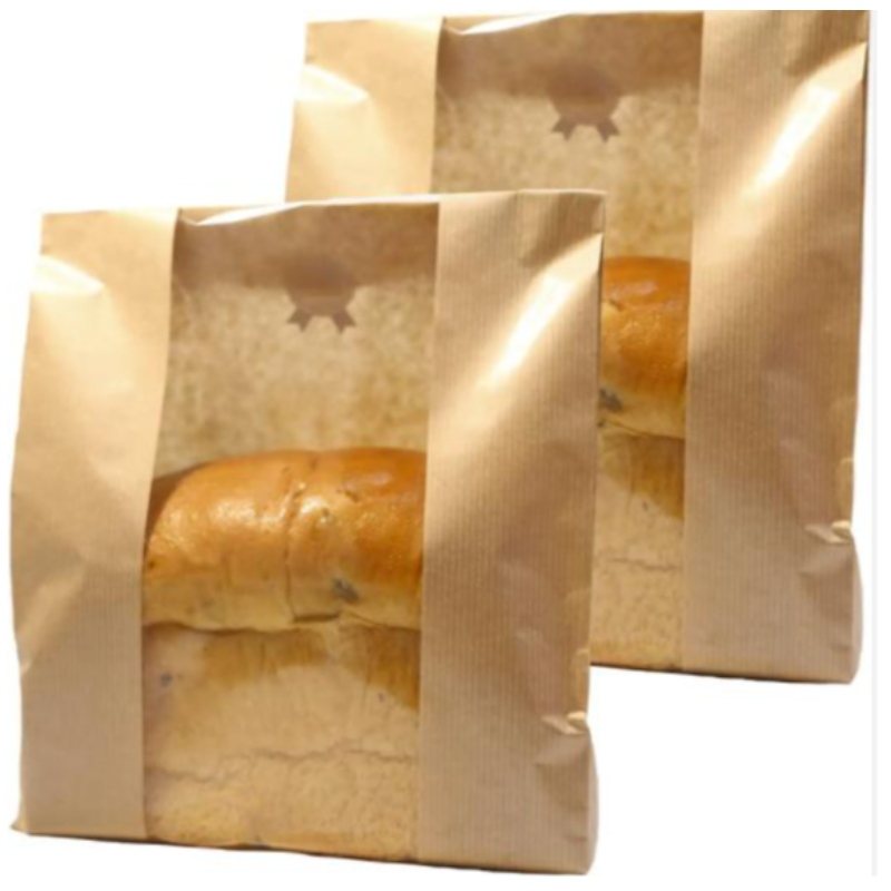 Пользовательская печатная печать рубцовая бумага для хлебной пакет с оконной уплотнением наклеек упаковка хлебная упаковка