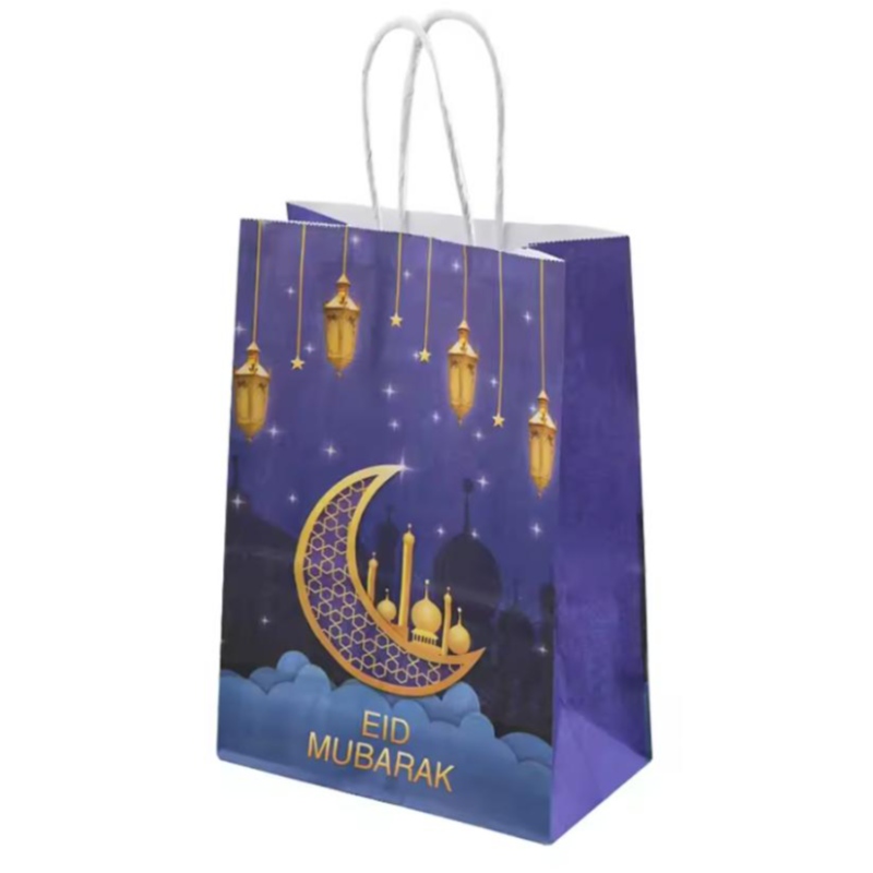 Оптовая вечеринка Ид Мубарак подарок крфт -бумажный пакет Исламский мусульманский фестиваль