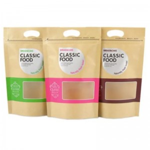 Экологически чистые ламинированные ламинированные коричневые крафт -бумага Упаковка с едой пакет на молнии на молнии мешочки кр...