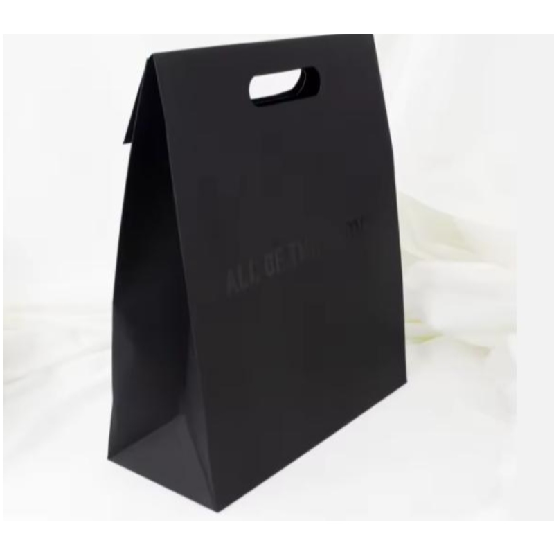 Роскошная вырубка ручка черная одежда по магазинам упаковка бумажные пакет для ювелирных украшений косметические логотип