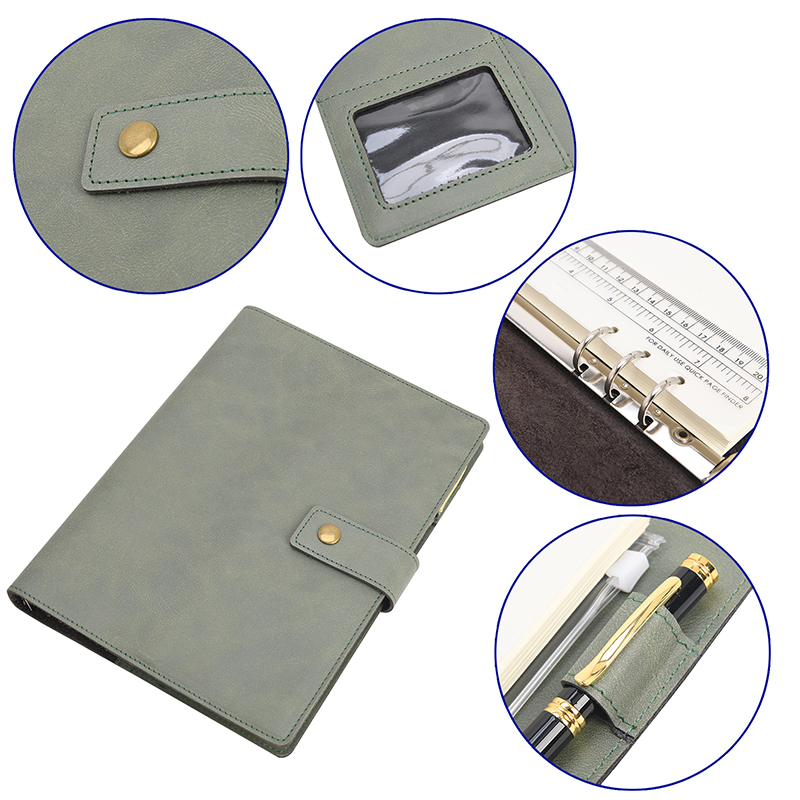 Кожаный дневник Пополняемый ноутбук спиральный журнал Binder Portfolio-A5&A6