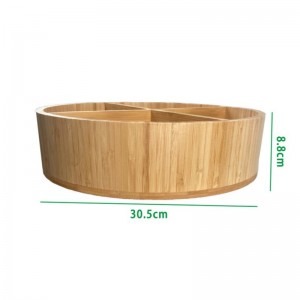 Бамбуковый вращающийся лоток для хранения органайзера