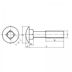 болт с квадратным подголовком из нержавеющей стали