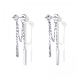 Серьги-гвоздики Hongde из стерлингового серебра 925 пробы с позолотой и кубическим цирконием