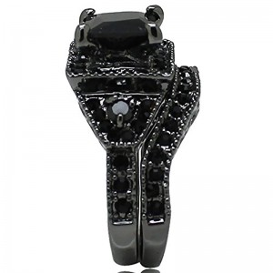 Hongde черный оникс огранки принцессы юбилейное обручальное кольцо с бриллиантом для женщин и мужчин