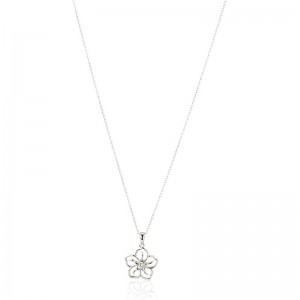 Нежное ожерелье с подвеской в ​​виде цветка из настоящего или созданного драгоценного камня, камня, цветка, подвески на цепочке и...