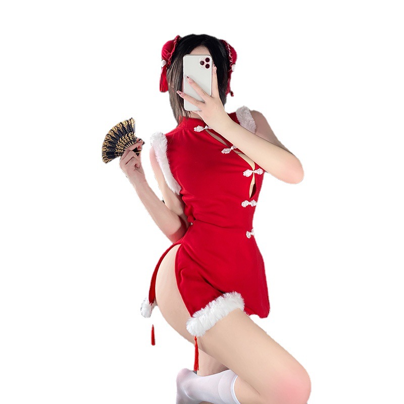 Новый-стиль Cheongsam, Sexy Bunny Girl Cosplay Uniform, Интернет - Знаменитости, соблазнительный кролик - Тематические новогодние наряды для женщин, Performance Wear 330 Цена:$112,99