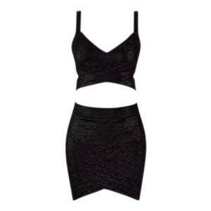 Летнее золото вязаное камизол, набор юбки с тазобедренной пленкой